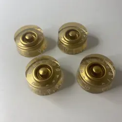GIBSON STYLE GUITAR GOLD SPEED KNOBS VOLUME AND TONE CONTROL LOT OF 4
