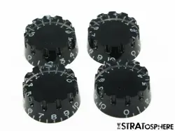 *NEW 4 CONTROL KNOBS FOR GIBSON LES PAUL 6MM SHAFT PUSH ON SPEED BLACK KNURLED