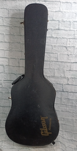 VINTAGE GIBSON HARD SHELL ACOUSTIC GUITAR CASE BLACK 1970S?