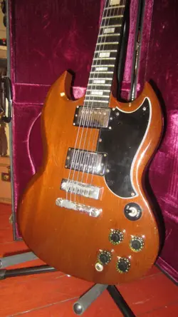 VINTAGE 1973 GIBSON SG STANDARD WALNUT W/ ORIGINAL HARDSHELL CASE