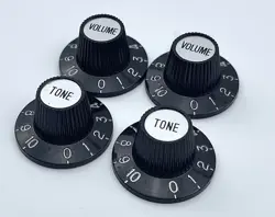 GUITAR 6MM BLACK TOP HAT TONE/VOLUME KNOBS FOR GIBSON EPIPHONE & LP