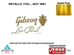 LES PAUL JUNIOR GUITAR DECAL LOGO FOIL HEADSTOCK WATERSLIDE RESTORATION 96G