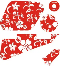 KIT PICKGUARD PICK GUARD GRAPHICAL GIBSON LP LES PAUL GUITAR HAWAIIAN RED