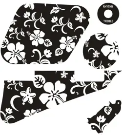 KIT PICKGUARD PICK GUARD SCRATCHPLATE GIBSON LP LES PAUL GUITAR HAWAIIAN BLACK