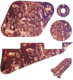 KIT PICKGUARD PICK GUARD GRAPHICAL COVER GIBSON LP LES PAUL GUITAR PETROGLYPH