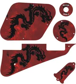 KIT PICKGUARD SCRATCHPLATE COVER COVERS 4 GIBSON LES PAUL GUITAR DRAGON 1