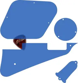 KIT PICKGUARD PICK GUARD COVERS 4 GIBSON LP LES PAUL BLUE CLEAR TRANSPARENT NEW