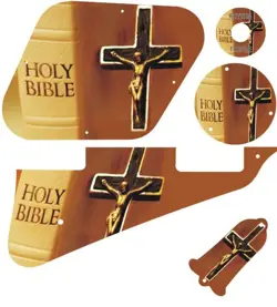 KIT PICKGUARD PICK GUARD GRAPHICAL 4 GIBSON LP LES PAUL GUITAR BIBLE & CRUCIFIX