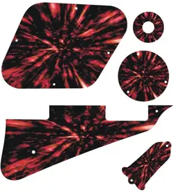 KIT PICKGUARD PICK GUARD GRAPHICAL GIBSON LP LES PAUL GUITAR EXPLOSIVE RED