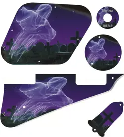 KIT PICKGUARD PICKGUARD GRAPHICAL GIBSON LP LES PAUL GUITAR GRAVEYARD GHOST