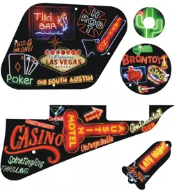 KIT PICKGUARD PICK GUARD GRAPHICAL GIBSON LP LES PAUL GUITAR NEON COLLAGE