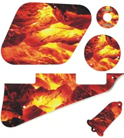 KIT PICKGUARD GRAPHIC GRAPHICAL COVER GIBSON LP LES PAUL GUITAR FIRE EMBERS