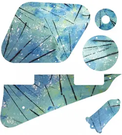 KIT PICKGUARD PICK GUARD GRAPHICAL GRAPHIC GIBSON LP LES PAUL GUITAR ABSTRACT 4