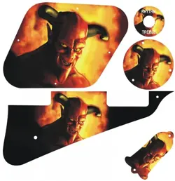 KIT PICKGUARD PICK GUARD GRAPHICAL GIBSON LP LES PAUL GUITAR DEMON GLARE