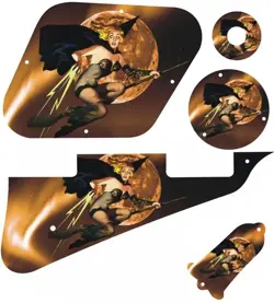 KIT PICKGUARD PICK GUARD GRAPHICAL GIBSON LP LES PAUL GUITAR WITCHCRAFT MOON