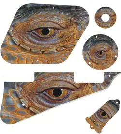 KIT PICKGUARD PICK GUARD GRAPHICAL GIBSON LP LES PAUL GUITAR REPTILE EYE