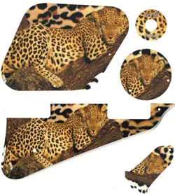 KIT PICKGUARD PICK GUARD GRAPHICAL GIBSON LP LES PAUL GUITAR SLEEPING LEOPARD