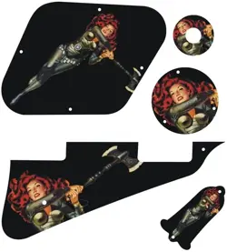 KIT PICKGUARD PICK GUARD GRAPHICAL 4 GIBSON LP LES PAUL GUITAR BATTLE QUEEN