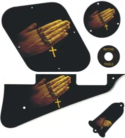 KIT PICKGUARD PICK GUARD GRAPHICAL GIBSON LP LES PAUL GUITAR PRAYING HANDS