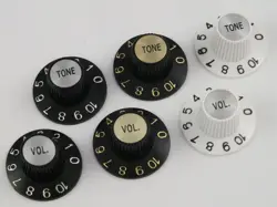 PAIR OF WITCH HAT KNOBS 1 VOL. & 1 TONE USA GIBSON CORRECT STYLE 3 COLOURS