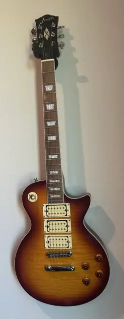 FIREFLY ELECTRIC GUITAR LP STYLE TRIPLE HUMBUCKER BURST FLAME TOP GIBSON STYLE