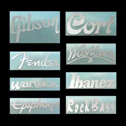 FIT FOR GIBSON GUITAR HEADSTOCK LOGO SELF-ADHESIVE METAL STICKERS