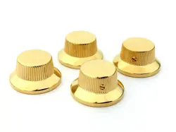 (4) SCHALLER GOLD/BRASS BELL KNOBS FOR USA GIBSON GUITAR/BASS 6MM SHAFT POTS