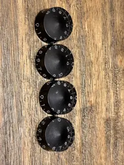 TRUE CUSTOM SHOP BLACK RECESSED SPEED KNOB SET FOR GIBSON USA LES PAUL