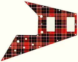 GIBSON FLYING V PICKGUARD FOR '67 RE-ISSUE CUSTOM GUITAR GRAPHICAL TARTAN 4