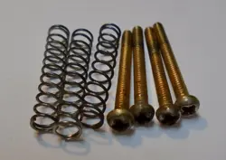 C EARLY 70'S GIBSON SHORT P/U ADJ SCREWS ( 4 ) GOLD, PHILLIPS HEAD, W/ SPRINGS