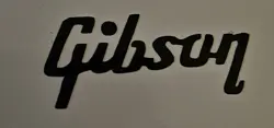 2 BLACK  SMALL HEADSTOCK GIBSON LOGO, DIE-CUT VINYL DECAL, 1.25 INCHES WIDE