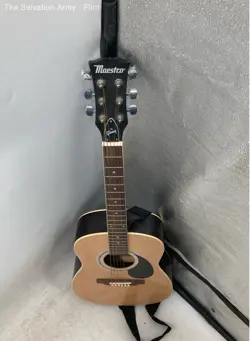 MAESTRO BY GIBSON MACINACH BLACK BROWN 6 STRING ACOUSTIC GUITAR W/STRAP