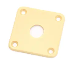 CREAM PLASTIC SQUARE JACK PLATE FOR GIBSON LES PAUL GUITAR ETC AP-0633-028