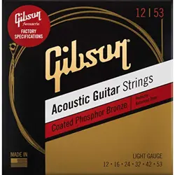 GIBSON SAG-CPB12 COATED PHOSPHOR BRONZE LIGHT ACOUSTIC GUITAR STRINGS FROM JAPAN