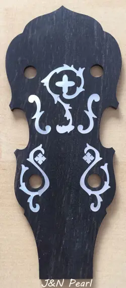 WREATH RB5 WHITE MOTHER OF PEARL A EBONY PEGHEAD OVERLAY FOR GIBSON STYLE BANJO