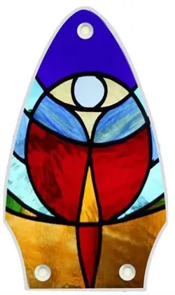TRUSS ROD COVER GRAPHIC COMPATIBLE WITH GIBSON FLYING V GUITAR CHURCH GLASS 2