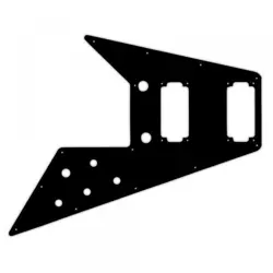 USA CUSTOM PICKGUARD FOR GIBSON ORIG COLLECTION 70S FLYING V 3PLY PG BLACK BWB