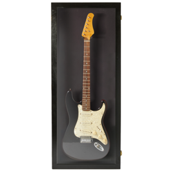 GUITAR DISPLAY CASE  SOLID HARDWOOD STRAT GIBSON BLACK GUITAR CASE  GIFTS CASE