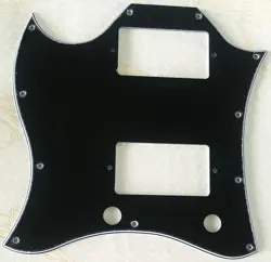 FOR GIBSON SG STANDARD STYLE FULL FACE LEFT HAND GUITAR PICKGUARD,4 PLY BLACK