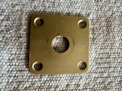 VINTAGE 1970S ANODIZED ALUMINUM LES PAUL JACK PLATE SQUARE CURVED RELIC GOLD
