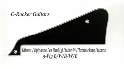 LES PAUL LP CUSTOM BLACK 5-PLY PICKGUARD W/BRACKET MADE FOR GIBSON PROJECT NEW