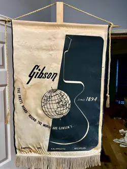 ?VINTAGE GIBSON GUITAR DEALER BANNER ?