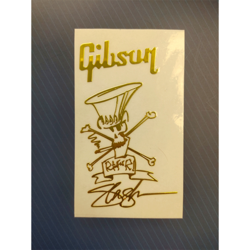 2PCS GIBSON ELECTRIC GUITAR SIGNATURE HEADSTOCK SELF-ADHESIVE METAL STICKER COOL