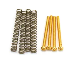 (4) GOLD MOUNTING SCREWS/SPRINGS FOR USA/GIBSON HUMBUCKER PICKUPS GS-0012-002