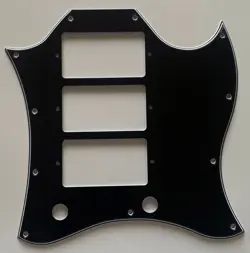 FOR FIT GIBSON SG STANDARD 3 PICKUP STYLE GUITAR PICKGUARD 4 PLY BLACK