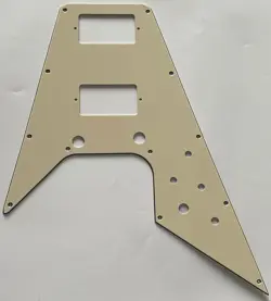 FOR FIT GIBSON FLYING V STYLE GUITAR PICKGUARD 3 PLY VINTAGE YELLOW