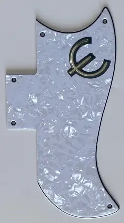 FOR FIT GIBSON SG 61 REISSUE STYLE & E LOGO GUITAR PICKGUARD 4 PLY WHITE PEARL