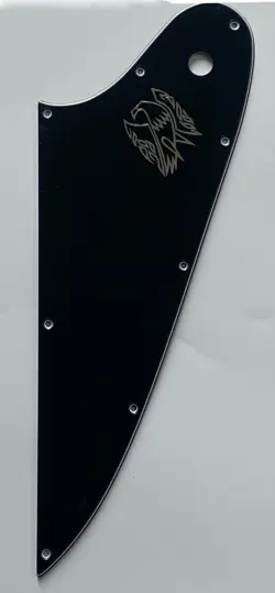 FOR GIBSON FIREBIRD SILVER 3D LOGO GUITAR PICKGUARD 3 PLY BLACK