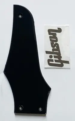 FOR FIT GIBSON FIREBIRD TRUSS ROD COVER+SILVER DECAL GUITAR PICKGUARD BLACK