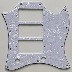 FOR FIT GIBSON SG STANDARD 3 PICKUP STYLE GUITAR PICKGUARD 4 PLY WHITE PEARL